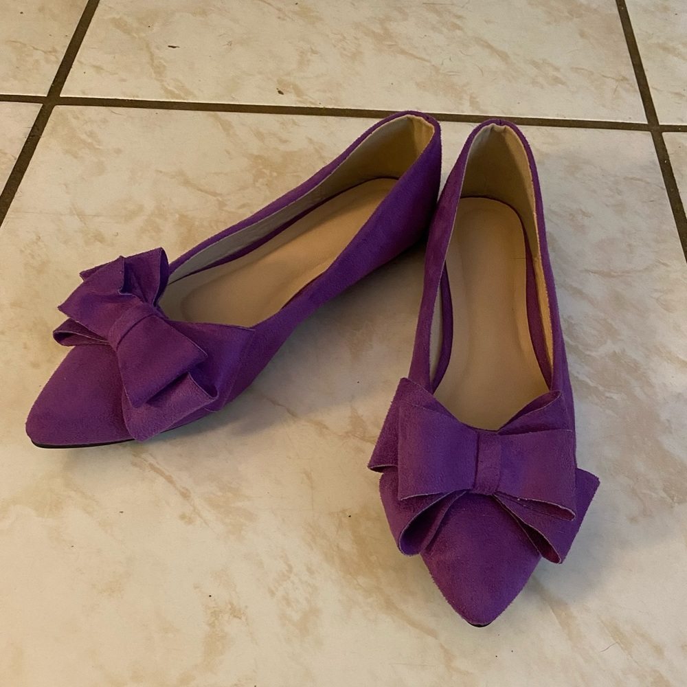 Cute purple bow tie flats